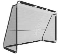 SPORTNOW Portería de Fútbol para Jardín 300x120x200 cm con Red Resistente Estructura Metálica y Piquetas para Suelo Negro Aosom España