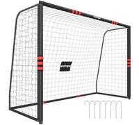 SPORTNOW Portería de fútbol para jardín, grande, para jóvenes y adultos | Puerta exterior, resistente a los rayos UV, acolchado, gancho para tierra, portería de fútbol resistente a la intemperie
