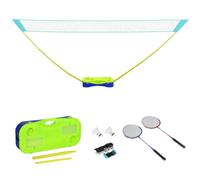 SPORTNOW Red bádminton portátil 4m Base Independiente, fácil Montaje | 2 raquetas de bádminton, 2 volantes, 1 red, funda de transporte, deportes interior y exterior, jardín