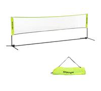 SPORTNOW Red de bádminton, red portátil, altura ajustable 107-155 cm, con bolsa de transporte, marco metálico, negro, amarillo
