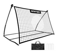 SPORTNOW Red de rebote de fútbol, red de rebote portátil con marco de acero resistente, bolsa de transporte y estacas de tierra, fácil instalación para entrenamiento de habilidades de béisbol y