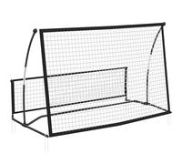 SPORTNOW Red de Rebote Plegable 2 en 1 con Bolsa de Transporte para Entrenamiento de Fútbol y Béisbol 200x94x122 cm Negro