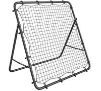 SPORTNOW Red de Rebote Plegable Reboteador de Fútbol Ángulo Ajustable de 5 Niveles con Tubo de Acero 120x73x112 cm Negro