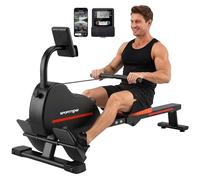 SPORTNOW - Remo magnético con Bluetooth, dispositivo de musculación conectado Kinomap & Zwift - 16 niveles de resistencia - Remo silencioso con pantalla LCD para deporte en casa y pérdida de peso