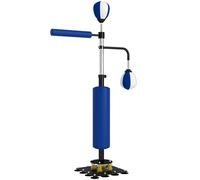 SPORTNOW Saco de Boxeo de pie 140-205cm Saco de Boxeo Inflable de pie con Bomba, pie de succión 2 Pelotas de Reflejos Juego de Pelotas de Boxeo Ajustable en Altura Saco de Kickboxing Speed Ball para