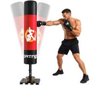 SPORTNOW Saco de Boxeo de Pie para Adultos 156 cm Punching Ball Pesado | 12 Ventosas, Absorción de Impactos, para Kickboxing, MMA, Muay Thai, Entrenamiento en Casa