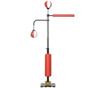 SPORTNOW saco de boxeo independiente, entrenador de boxeo de pie de 140-205 cm de altura ajustable con 2 bolas de velocidad, barra de reflejos, base de ventosa para adultos, adolescentes