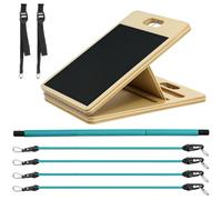 SPORTNOW Set de barra de pilates y 6 bandas de resistencia con tabla inclinada ajustable, equipo de entrenamiento de pilates para el hogar, azul