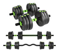 SPORTNOW Set de mancuernas ajustable 25 kg Set de mancuernas Mancuernas Barra larga Set para entrenamiento de fuerza Aosom España