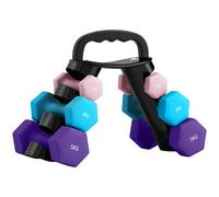 SPORTNOW Set de mancuernas con soporte de almacenamiento, set de 6 mancuernas para entrenamiento fitness, 2 x 1kg, 2 x 3kg, 2 x 5kg