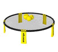 SPORTNOW Set de mini-voleibol al aire libre con red, 3 pelotas y bomba, portátil con bolso de transporte amarillo