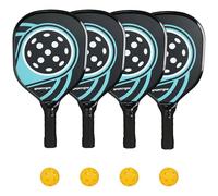 SPORTNOW Set de Palas de Pickleball, 4 Palas, 4 Pelotas, Bolsa de Transporte, para Interior y Exterior, Adolescentes y Adultos