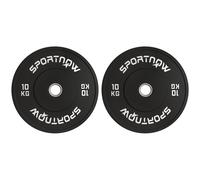 SPORTNOW Set de pesas olímpicas, 2 x 10 kg, estándar olímpico, goma, silencioso, negro