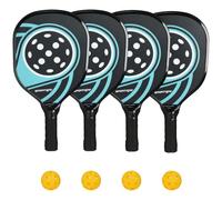 SPORTNOW Set Palas Pickleball para Principiantes y Aficionados, 4 Palas | Set de palas, 4 pelotas, bolsa con agarre ergonómico, interior/exterior.