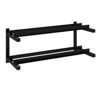 SPORTNOW Soporte de pared para mancuernas cortas con 2 estantes, soporte para pesas, soporte para mancuernas, pesas rusas, soporta hasta 70 kg, acero, negro, 98 x 40 x 35 cm