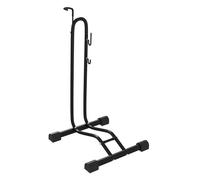 SPORTNOW Soporte para Bicicletas de Suelo Aparcamiento para Bicicletas Vertical y Horizontal con Ganchos Ajustables para Bicicletas de 24-29 Pulgadas y 700 C Negro