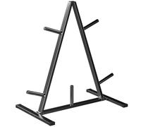 SPORTNOW Soporte para discos de pesas con 5 barras, soporte de peso con soporte de disco de 25 mm, soporta hasta 200 kg, acero, color negro