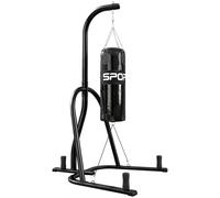 SPORTNOW Soporte para Saco de Boxeo Independiente con Saco Cuerda Elástica y Cadena 360° de Acero Negro Aosom España