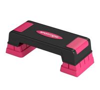 SPORTNOW Step de Aeróbic Antideslizante Altura Ajustable Rosa | Step para Fitness, Stepper, 12/17,5/22,5 cm, Base Robusta, Carga 250 kg, Entrenamiento en Casa Gimnasio, Hombres y Mujeres