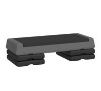 SPORTNOW Step de Aeróbic Step para Fitness Antideslizante Altura Regulable 3 Niveles 77x36x20,5cm Gris y Negro