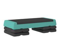 SPORTNOW Step de Aeróbic Step para Fitness Antideslizante Altura Regulable 3 Niveles 77x36x20,5cm Verde y Negro