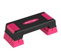 SPORTNOW Step de Aeróbic Step para Fitness con Altura Ajustable de 12/17,5/22,5 cm Carga 250 kg para Casa Gimnasio Rosa
