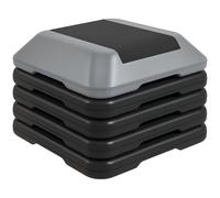 SPORTNOW Step de Aeróbic Step para Fitness Stepper Antideslizante con Altura Ajustable de 10/15/20/25/30 cm Carga 150 kg para Entrenamiento en Casa Gimnasio Gris