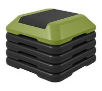 SPORTNOW Step de Aeróbic Step para Fitness Stepper Antideslizante con Altura Ajustable de 10/15/20/25/30 cm Carga 150 kg para Entrenamiento en Casa Gimnasio Verde