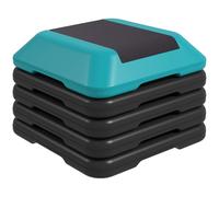 SPORTNOW Step de Aeróbic Step para Fitness Stepper Antideslizante con Altura Ajustable de 10/15/20/25/30 cm Carga 150 kg para Entrenamiento en Casa Gimnasio Azul