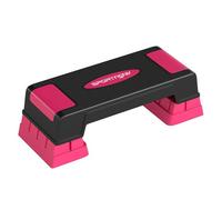 Sportnow step de aeróbic step para fitness stepper antideslizante con altura ajustable de 12/17,5/22,5 cm base robusta carga 250 kg para entrenamiento en casa gimnasio hombres y mujeres rosa