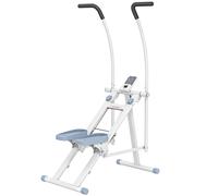 SPORTNOW Stepper de escalera plegable climber stairmaster para ejercicio de gimnasio en casa pedales ajustables pantalla LCD 85x80x142cm blanco