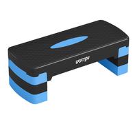 SPORTNOW Stepper Fitness Aeróbico 3 Niveles, Altura Regulable 10/15/20 cm con Elevadores, Superficie Antideslizante, 68x29x20cm, Azul