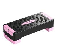 SPORTNOW Stepper Regulable en 2 Niveles 11/16 cm con 2 Bandas de Resistencia Capacidad 120 kg Rosa y Negro Aosom España