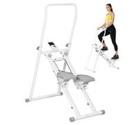 SPORTNOW Stepper Vertical, Stepper Fitness Casa Compacto y Plegable, Vertical Climber con Mancuernas Ajustables a 3 Niveles, Pantalla LCD, Entrenamiento Cardio Abdominales Glúteos Piernas Gimnasio