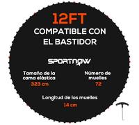 SPORTNOW Tapete de Repuesto para Trampolín Ø323 cm 12 Pies 120 kg Negro