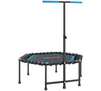 SPORTNOW Trampolín de Fitness 114x114x132 cm con Mango Ajustable de 3 Niveles y Marco de Acero Azul