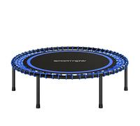 SPORTNOW Trampolín de Fitness Adultos Ø114 cm, Cama Elástica con Marco de Acero Reforzado, Carga 200kg, para Entrenamiento Piernas, Cuerpo en Hogar, Oficina, Gimnasio, Azul y Negro