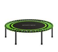 Sportnow trampolín de fitness adultos ø114 cm, cama elástica con marco de acero reforzado, carga 200kg, para entrenamiento piernas, cuerpo en hogar, oficina, gimnasio, verde y negro