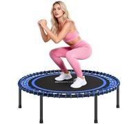 SPORTNOW Trampolín de Fitness Adultos Ø114 cm Carga 200kg y Negro | Cama Elástica con Marco de Acero Reforzado, Entrenamiento Piernas y Cuerpo, Hogar Oficina Gimnasio