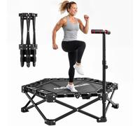 SPORTNOW Trampolín de Fitness Adultos Plegable 104 cm, Barra Ajustable