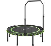 SPORTNOW Trampolín fitness con asidero ajustable, trampolín deportivo para interior y exterior, Stahl, Kunststoff, Grün