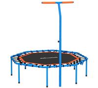 SPORTNOW Trampolín Fitness, Trampolín de entrenamiento con mango ajustable, estable y silencioso, para interior, acero, Azul Aosom España