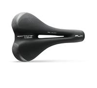 Sportourer by Selle Italia FLX Gel Flow - Sillín Bicicleta Ciudad, Gel Suave, Tecnología Reflectante, Rail Aleación FeC - Talla L2, Negro