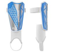 Sportout Espinilleras de fútbol para niños, jóvenes y adultos con carcasa dura protectora, ofrece protección integral para las piernas de sus hijos.