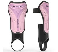 Sportout Espinilleras de fútbol para niños y jóvenes, con carcasa dura protectora, ofrece una protección completa para las piernas de tus hijos.