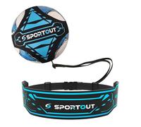 Sportout Fútbol Kick Throw Trainer, Fútbol Trainer, Solo Practice Training, Habilidades de Control de Ayuda, Cinturón de Cintura Ajustable, para Pelotas Tamaño 3 4 5, niños y Adultos(Azul)