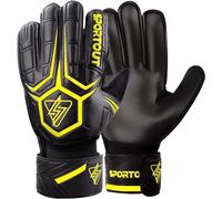 Sportout Guantes de Portero de Portero para jóvenes y Adultos, Agarre Fuerte para los más difíciles ahorros, con Espinas para Dar una protección espléndida para prevenir Lesiones (Amarillo, 5)