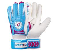 Sportout Guantes de Portero de Portero para jóvenes y Adultos, Agarre Fuerte para los más difíciles ahorros, con Espinas para Dar una protección espléndida para prevenir Lesiones (Azul, 8)