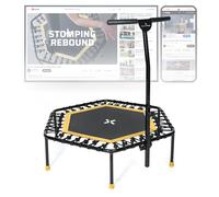 SportPlus | Modelo 2022 | Trampolín de Fitness para Casa con Barra de Apoyo (Altura Ajustable a 5 Niveles), Suave Suspensión de Gomas, Muy Silencioso y hasta 130 kg…