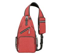 Sports And Leisure Functional Simple Casual Business Student Fashion Crossbody Bag For Men And Women(Red)